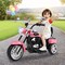 6V Chopper Style Motorcycle with Bright Headlight and Cheering Music Perfect Gift to Kids